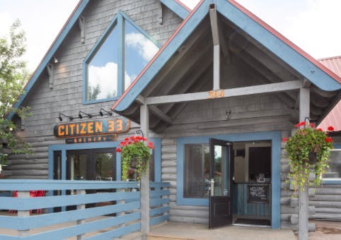 Exterior of Citizen 33, a brewery in Driggs Idaho in Yellowstone Teton Territory.