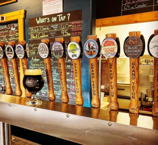 What's on tap at Grand Teton Brewing Company in Yellowstone Teton Territory's Teton Valley.