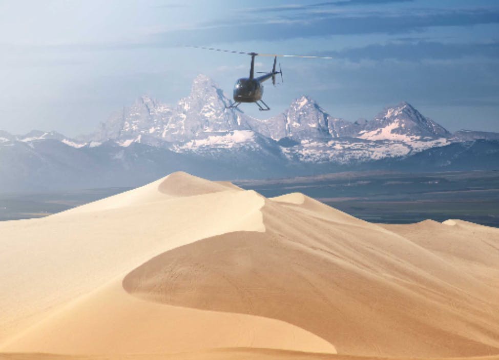 Idaho Exptreme Adventure offers helicopter and dunes rides at St. Anthony Sand Dunes in Yellowstone Teton Territory.