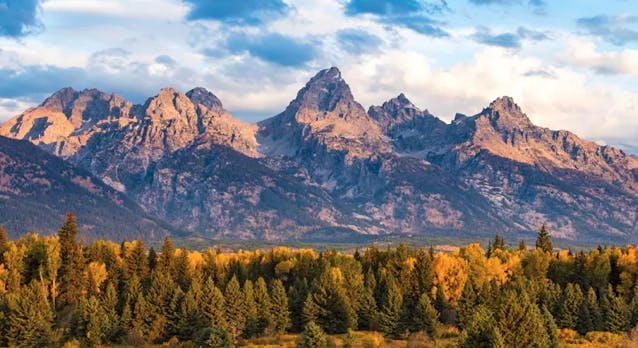 A view of the Teton Mountain Range from Grand Teton National Park.