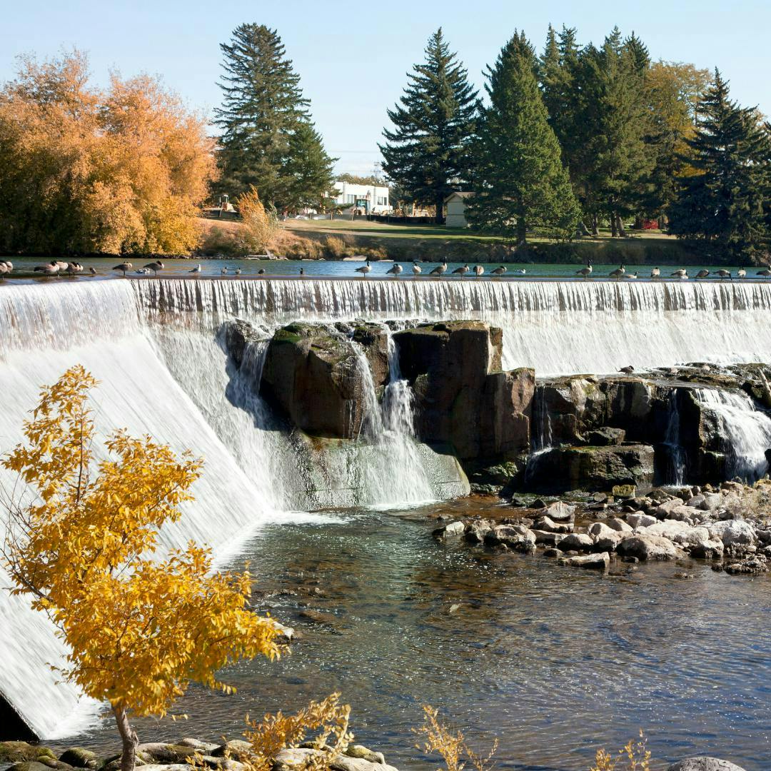 The Falls in Idaho Falls Idaho in Eastern Idaho and Yellowstone Teton Territory.