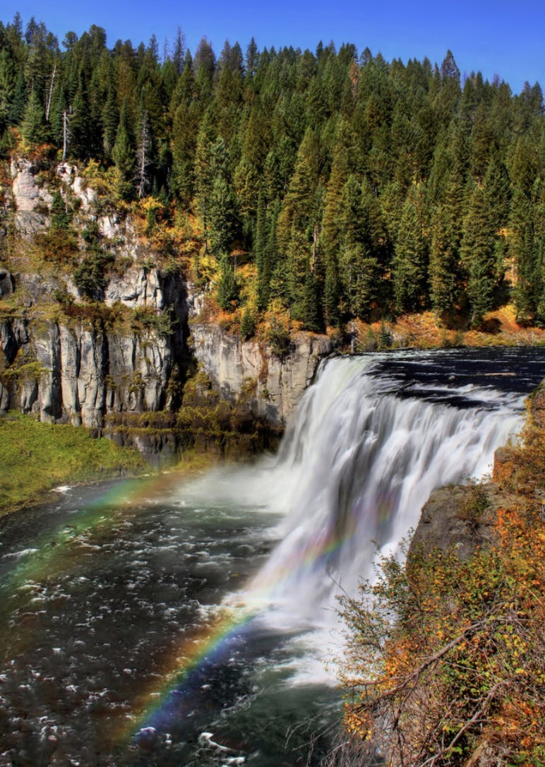 Mesa Falls outside of Ashton Idaho in the Fall in Yellowstone Teton Territory.