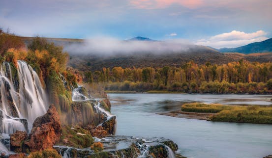 Fall Creek Falls in Swan Valley, Idaho in Eastern Idaho's Yellowstone Teton Territory.