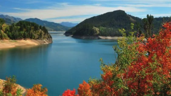 Palisades Reservoir in Swan Valley in Eastern Idaho's Yellowstone Teton Territory.