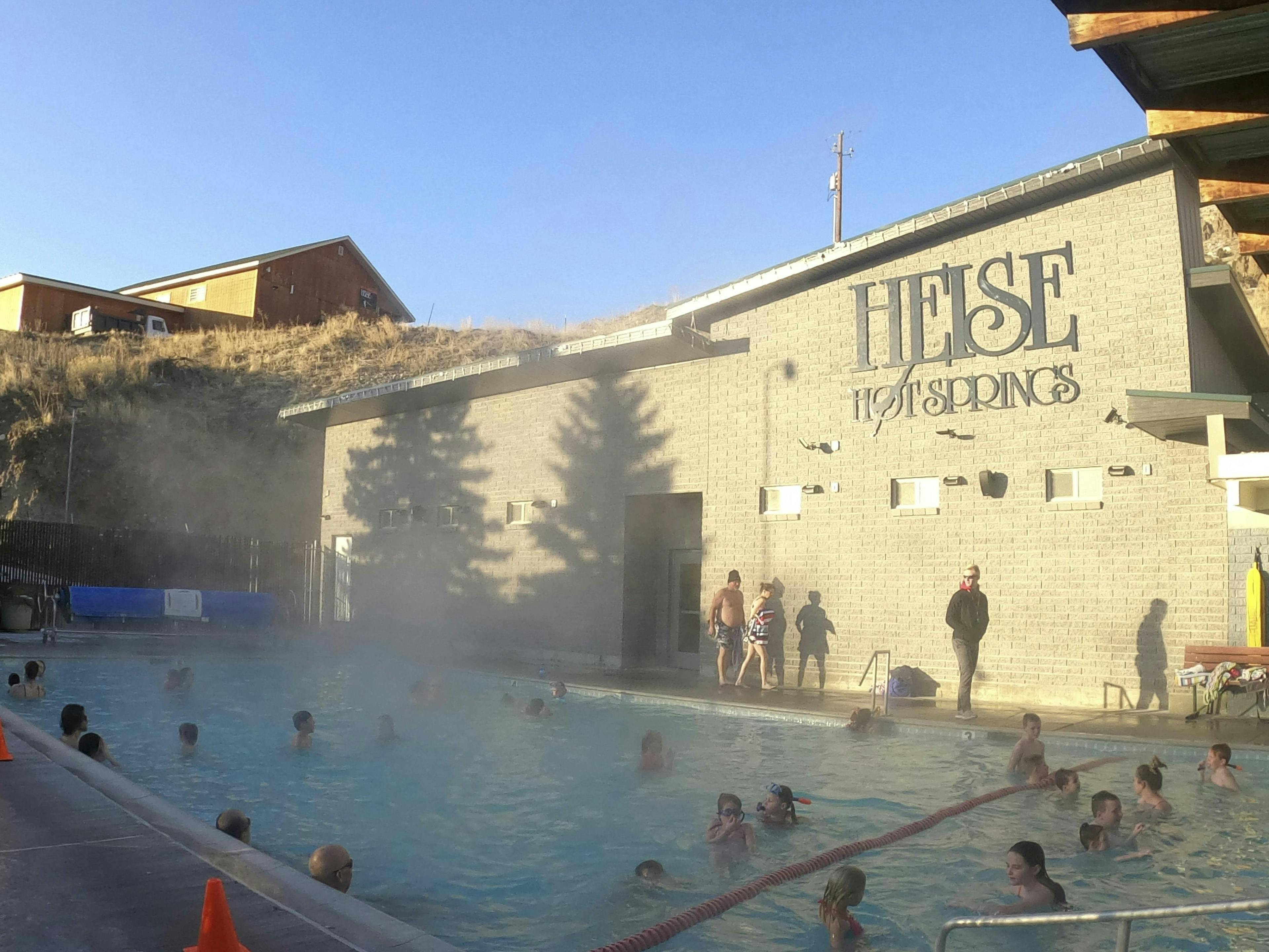 Exterior of Heise Hot Springs in Ririe, Idaho.